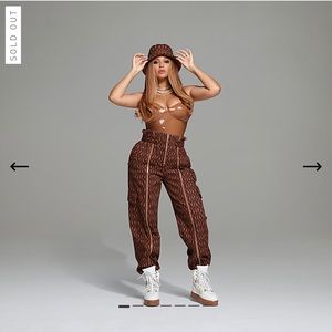 Monogram zipper pants